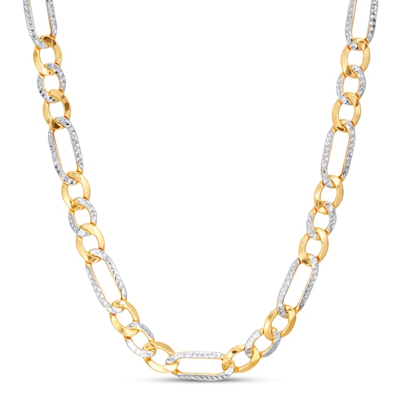 Previously Owned Figaro Chain Necklace Semi-Solid 10K Yellow Gold 22"