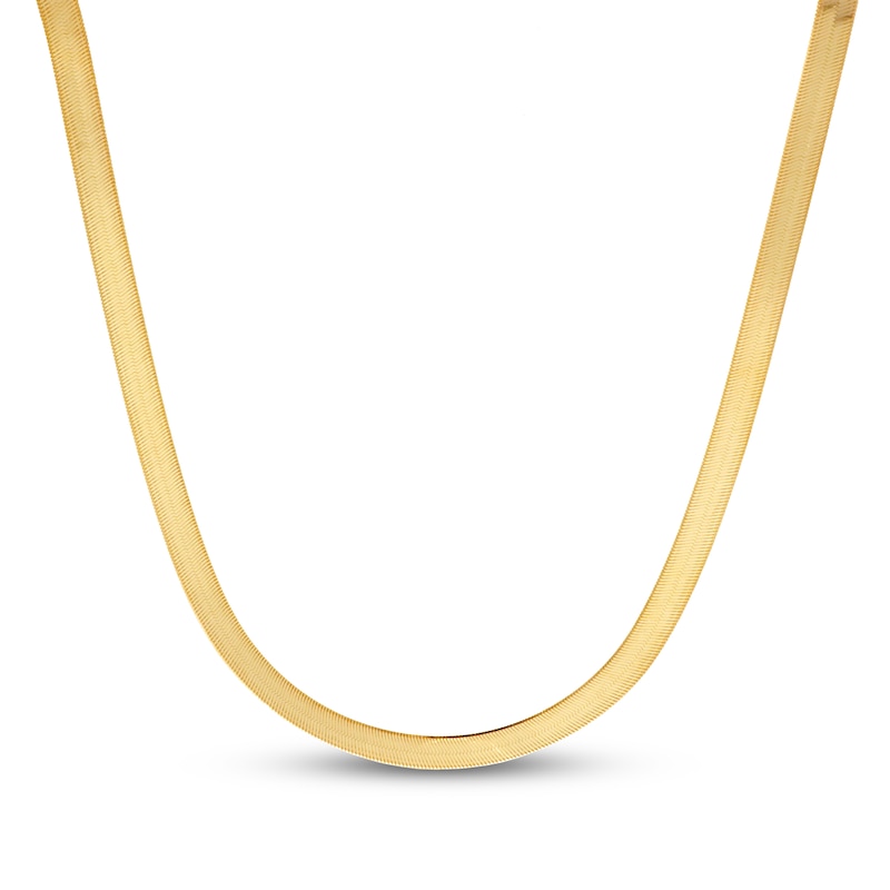 Previously Owned Solid Herringbone Chain Necklace 10K Yellow Gold 20"