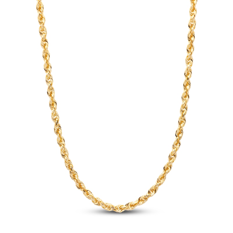 Main Image 1 of Previously Owned Rope Chain Necklace Solid 10K Yellow Gold 24&quot;