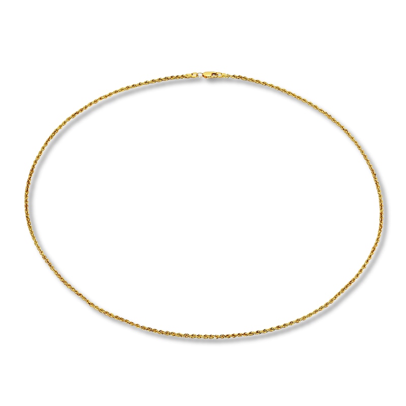 Main Image 1 of Previously Owned Rope Chain Necklace Solid 14K Yellow Gold 22"