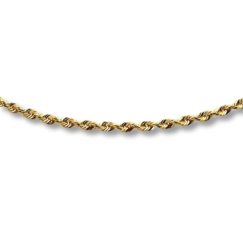 Main Image 2 of Previously Owned Rope Chain Necklace Solid 14K Yellow Gold 22"