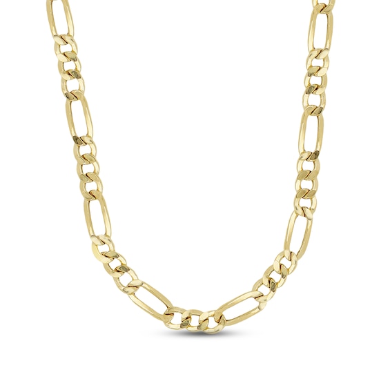Previously Owned Figaro Chain Necklace Hollow 10K Yellow Gold 24"
