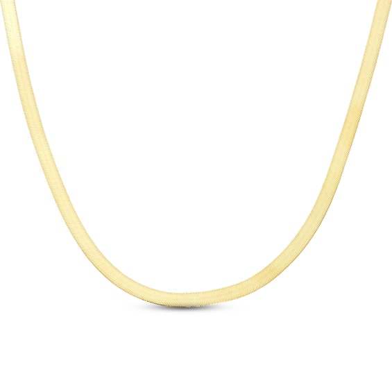 Previously Owned Herringbone Necklace Solid 14K Yellow Gold 18"