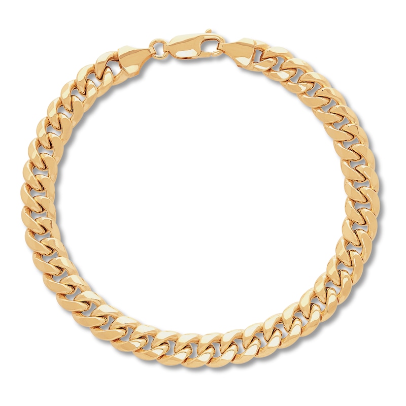 Main Image 1 of Previously Owned Cuban Curb Chain Bracelet Hollow 14K Yellow Gold 8.5&quot;