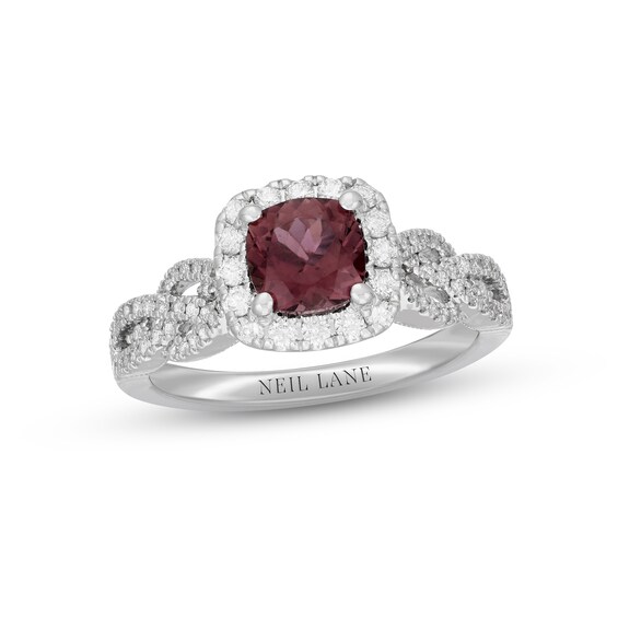 Previously Owned Neil Lane Pink Tourmaline & Diamond Engagement Ring 1/2 ct tw 14K White Gold