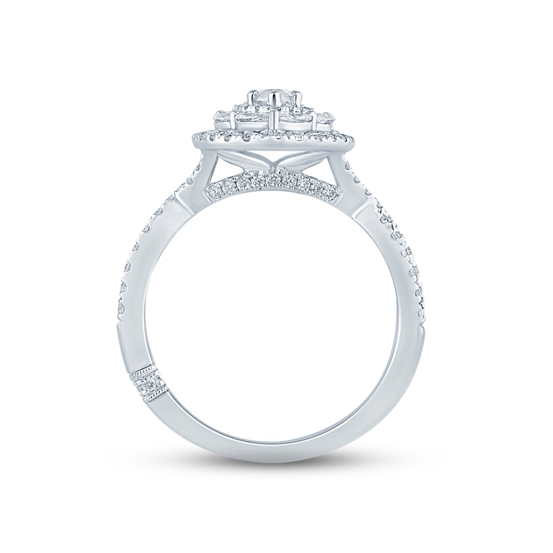 Main Image 4 of Previously Owned Monique Lhuillier Bliss Diamond Engagement Ring 1-1/5 ct tw Marquise & Round-cut 18K White Gold