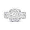 Thumbnail Image 3 of Previously Owned Princess-Cut Diamond Quad Double Frame Engagement Ring 1-1/3 ct tw 14K White Gold