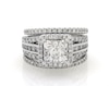Thumbnail Image 1 of Previously Owned Multi-Diamond Cushion Halo Bridal Set 2 ct tw 14K White Gold Size 6.5