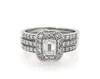 Thumbnail Image 1 of Previously Owned Emerald-Cut Diamond Bridal Set 1-1/5 ct tw 14K & 10K White Gold Size 6