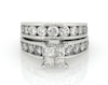 Thumbnail Image 1 of Previously Owned Princess-Cut Quad Diamond Bridal Set 3 ct tw 14K White Gold Size 6.5