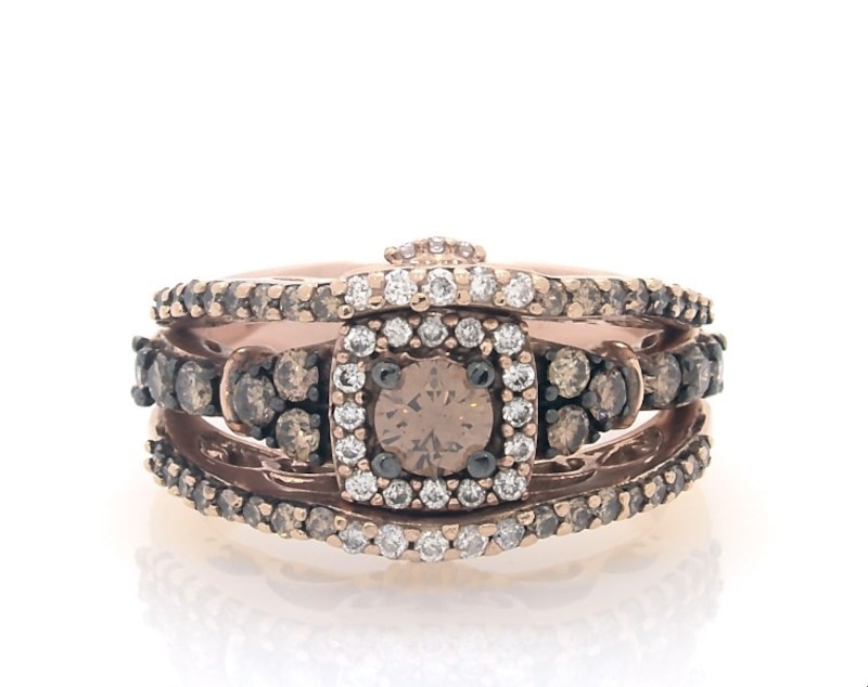 Main Image 1 of Previously Owned Le Vian Diamond Bridal Set 1-1/4 ct tw 14K Strawberry Gold Size 8
