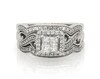 Thumbnail Image 1 of Previously Owned Princess-Cut Quad Diamond Halo Bridal Set 1 ct tw 14K White Gold Size 9