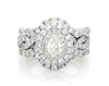 Thumbnail Image 1 of Previously Owned Pear-Shaped Diamond Double Halo Bridal Set 1-7/8 ct tw 14K White Gold Size 5.5