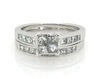 Thumbnail Image 1 of Previously Owned Princess-Cut Quad Diamond Bridal Set 1-1/4 ct tw 14K White Gold Size 7.25