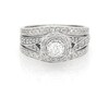 Thumbnail Image 1 of Previously Owned Round-Cut Diamond Halo Bridal Set 7/8 ct tw 14K White Gold Size 6.5