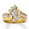 Thumbnail Image 1 of Previously Owned Marquise-Cut Diamond Bridal Set 1-1/2 ct tw 14K Yellow Gold Size 8.5
