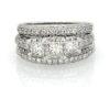 Thumbnail Image 1 of Previously Owned Princess-Cut Diamond Three-Stone Bridal Set 1-7/8 ct tw 14K White Gold Size 6