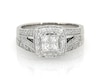 Thumbnail Image 1 of Previously Owned Princess-Cut Quad Diamond Bridal Set 7/8 ct tw 14K White Gold Size 6