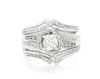 Thumbnail Image 1 of Previously Owned Round-Cut Diamond Bypass Bridal Set 1 ct tw 14K White Gold Size 7.25