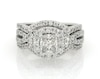 Thumbnail Image 1 of Previously Owned Multi-Diamond Center Halo Bridal Set 1 ct tw 14K White Gold Size 5