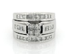 Thumbnail Image 1 of Previously Owned Princess-Cut Quad Diamond Bridal Set 2 ct tw 14K White Gold Size 6.75