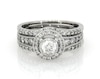 Thumbnail Image 1 of Previously Owned Round-Cut Diamond Halo Bridal Set 1-1/2 ct tw 14K White Gold Size 8.5