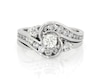 Thumbnail Image 1 of Previously Owned Round-Cut Diamond Bypass Bridal Set 1 ct tw 14K White Gold Size 8