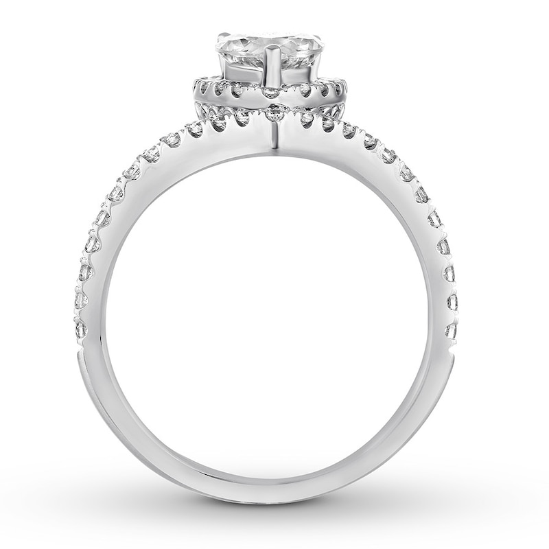 Main Image 2 of Previously Owned Diamond Engagement Ring 1-1/8 ct tw Pear/Round 14K White Gold