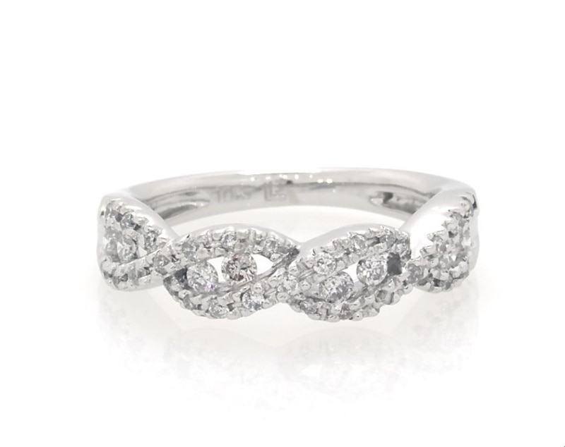 Main Image 1 of Previously Owned Diamond Twist Anniversary Ring 1/3 ct tw 10K White Gold Size 7