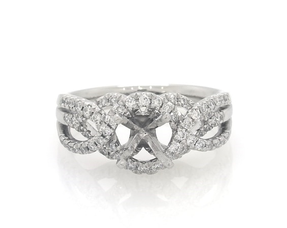 Previously Owned Diamond Twist Shank Engagement Ring Setting 1/2 ct tw Platinum