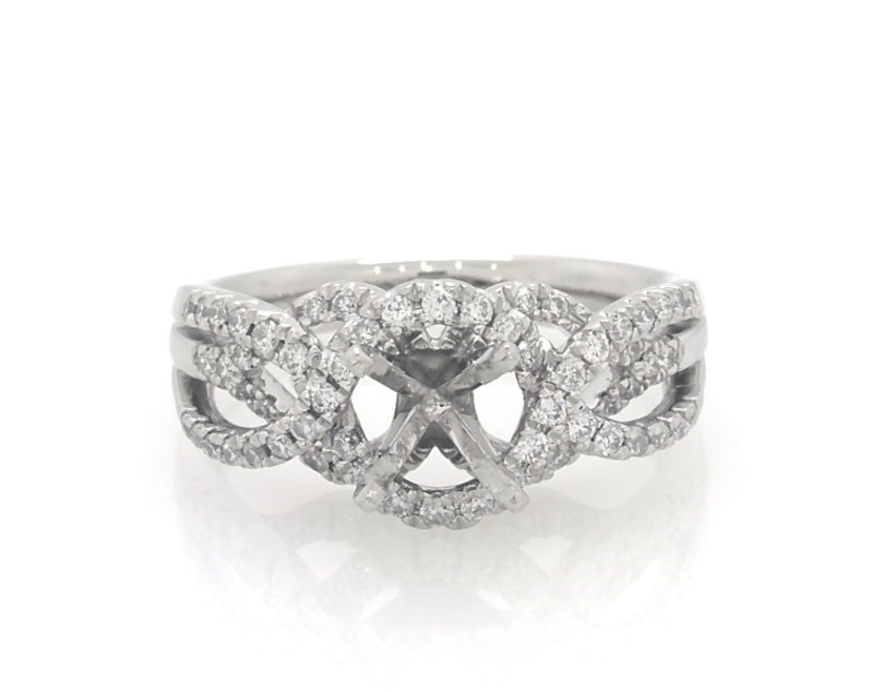 Main Image 1 of Previously Owned Diamond Twist Shank Engagement Ring Setting 1/2 ct tw Platinum