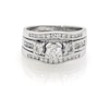 Thumbnail Image 1 of Previously Owned Round-Cut Diamond Three-Stone Bridal Set 1-1/5 ct tw 14K White Gold Size 6.5