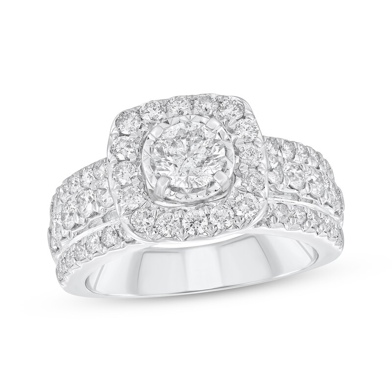 Main Image 1 of Previously Owned Round-Cut Diamond Engagement Ring 2 ct tw 14K White Gold