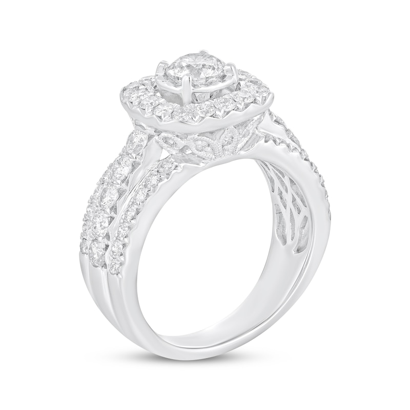 Main Image 2 of Previously Owned Round-Cut Diamond Engagement Ring 2 ct tw 14K White Gold