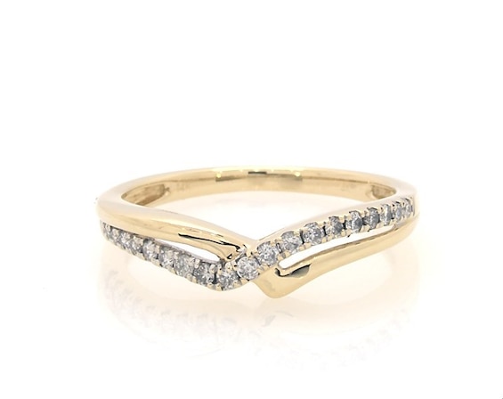 Previously Owned Diamond Contour Ring 1/5 ct tw Round-cut 14K Yellow Gold