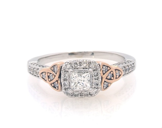 Previously Owned Diamond Engagement Ring 5/8 ct tw Princess/Round 14K Two-Tone Gold
