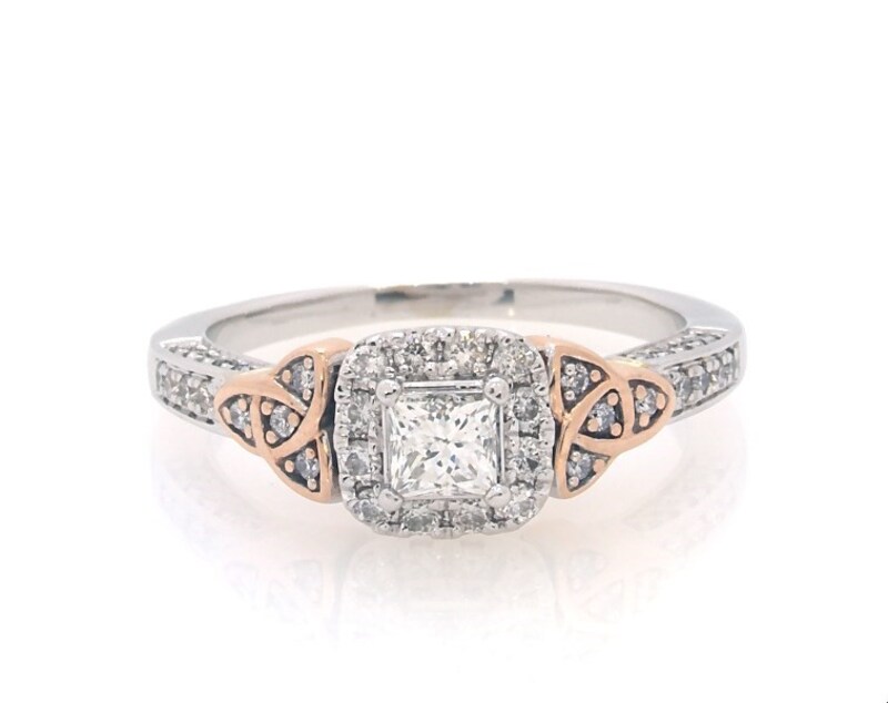 Main Image 1 of Previously Owned Diamond Engagement Ring 5/8 ct tw Princess/Round 14K Two-Tone Gold