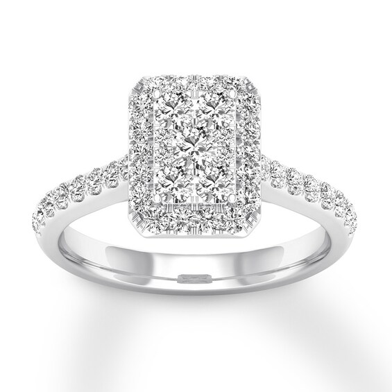 Previously Owned Diamond Engagement Ring 3/4 ct tw Round-cut 14K White Gold Size 7