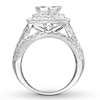 Thumbnail Image 2 of Previously Owned Diamond Engagement Ring 4 ct tw Princess/Round 14K White Gold