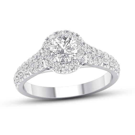 Previously Owned Certified Diamond Engagement Ring 1-1/5 ct tw 14K White Gold Size 7