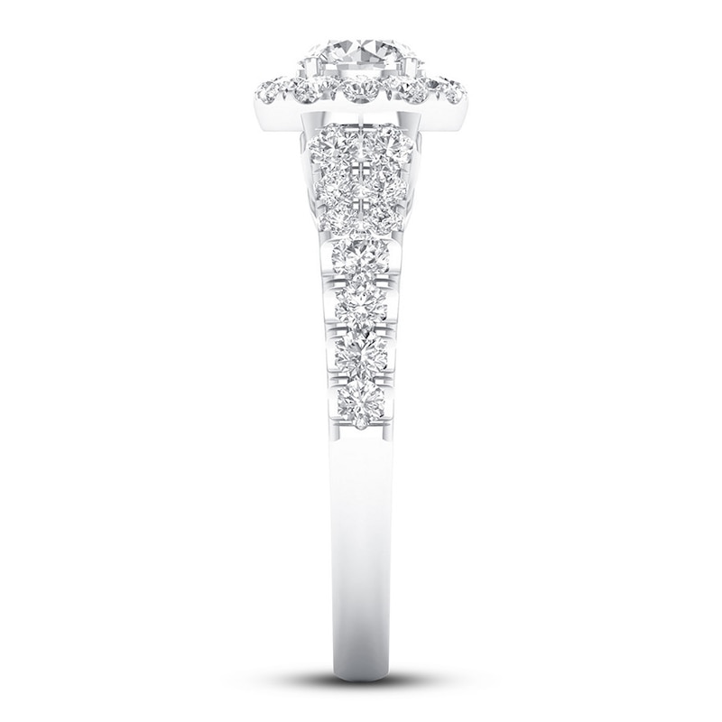 Main Image 3 of Previously Owned Certified Diamond Engagement Ring 1-1/5 ct tw 14K White Gold Size 7