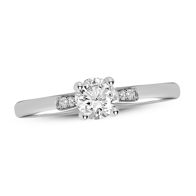 Main Image 1 of Previously Owned Diamond Engagement Ring 1/3 ct tw Round-cut 14K White Gold