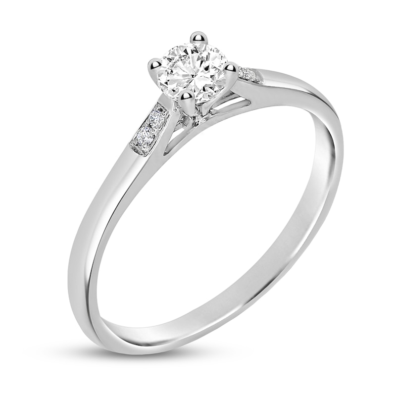 Main Image 2 of Previously Owned Diamond Engagement Ring 1/3 ct tw Round-cut 14K White Gold