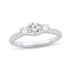 Thumbnail Image 1 of Previously Owned The Kiss Three-Stone Diamond Engagement Ring 1 ct tw Round-cut Platinum