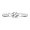Thumbnail Image 3 of Previously Owned The Kiss Three-Stone Diamond Engagement Ring 1 ct tw Round-cut Platinum