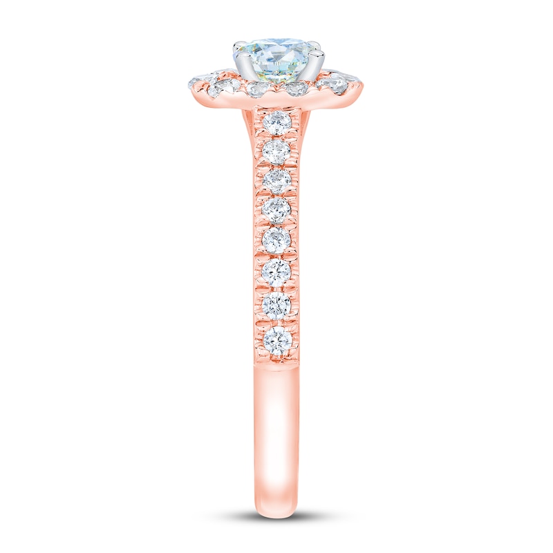 Main Image 2 of Previously Owned THE LEO First Light Diamond Round-Cut Halo Engagement Ring 5/8 ct tw 14K Rose Gold Size 8