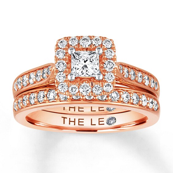 Previously Owned THE LEO Diamond Bridal Set 1 carat tw 14K Rose Gold Size 6