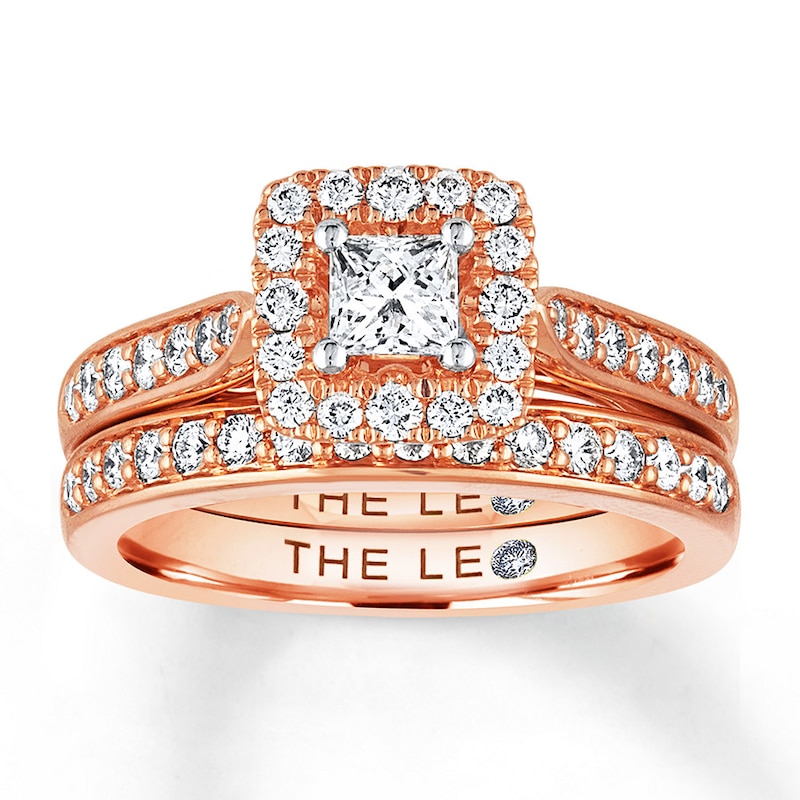 Main Image 1 of Previously Owned THE LEO Diamond Bridal Set 1 carat tw 14K Rose Gold Size 6
