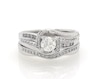 Thumbnail Image 1 of Previously Owned Round-Cut Diamond Swirl Bridal Set 3/4 ct tw 14K White Gold Size 7