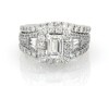 Thumbnail Image 1 of Previously Owned Emerald-Cut Diamond Scalloped Halo Bridal Set 2-1/2 ct tw 14K White Gold Size 6